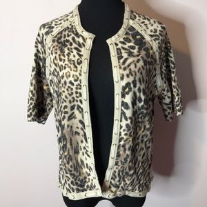 - Stylish, sparkly Chico’s animal print swea…